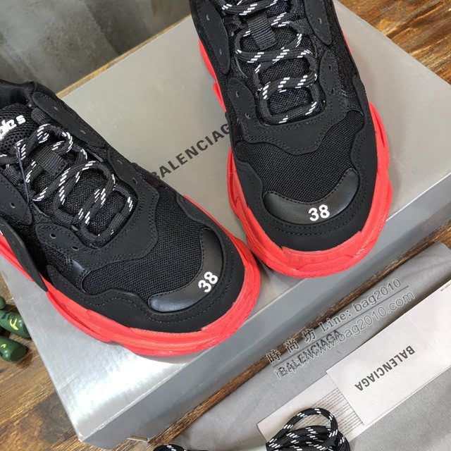 Balenciaga經典款男女鞋 巴黎世家頂級版本Triple S透氣3M反光姥爹復古運動鞋 Balenciaga情侶款老爹鞋  hdbl1174